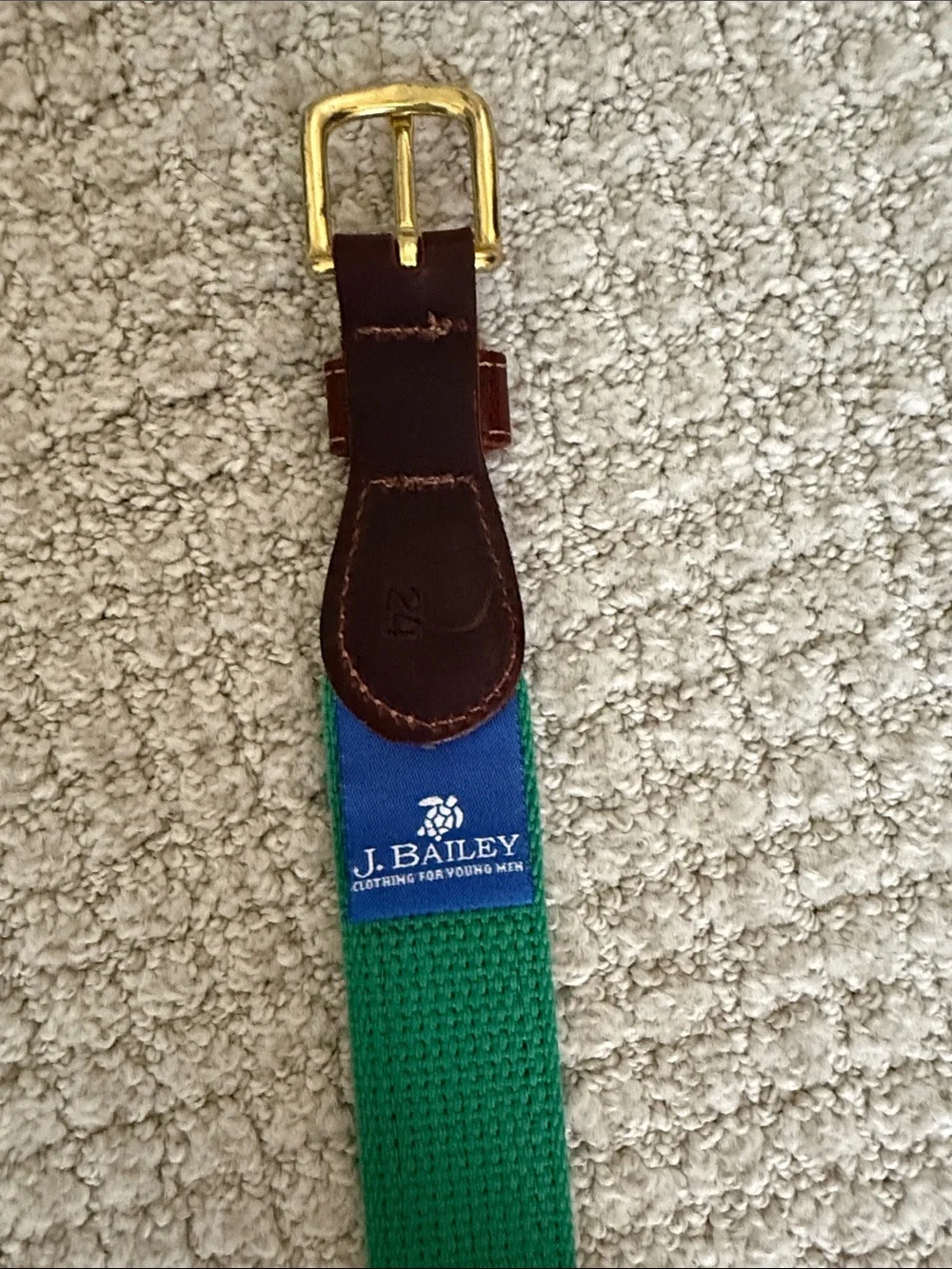 J Bailey Kids Tee Time Golf Embroidered Canvas Belt with Leather Trim